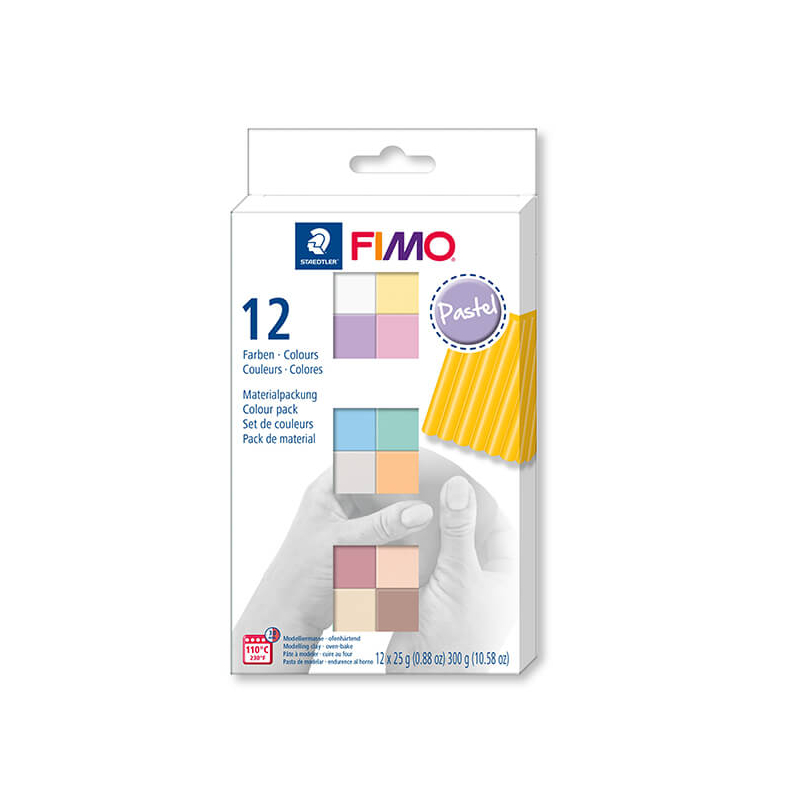 FIMO Soft Colour Pack süthető gyurma készlet, 12x25 g - Pastel Colours