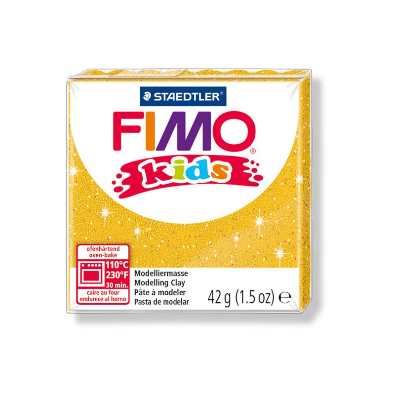 FIMO Kids süthető gyurma, 42 g - glitter arany (8030-112)