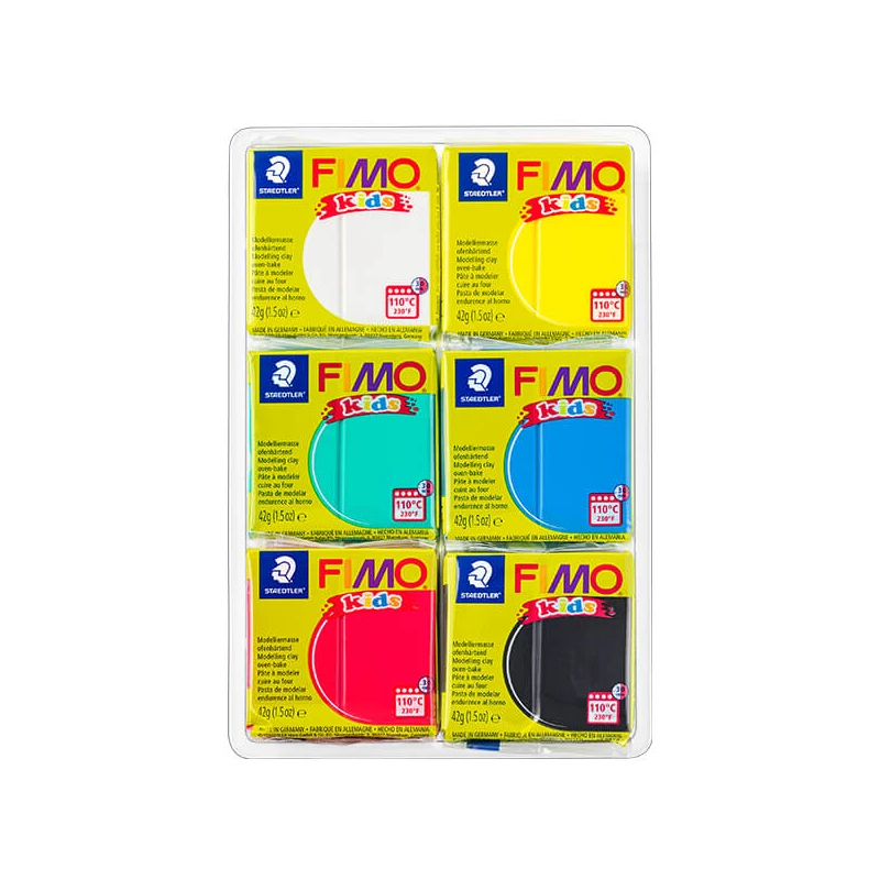 FIMO Kids süthető gyurma készlet, Colour Pack - 6x42 g - alap színek