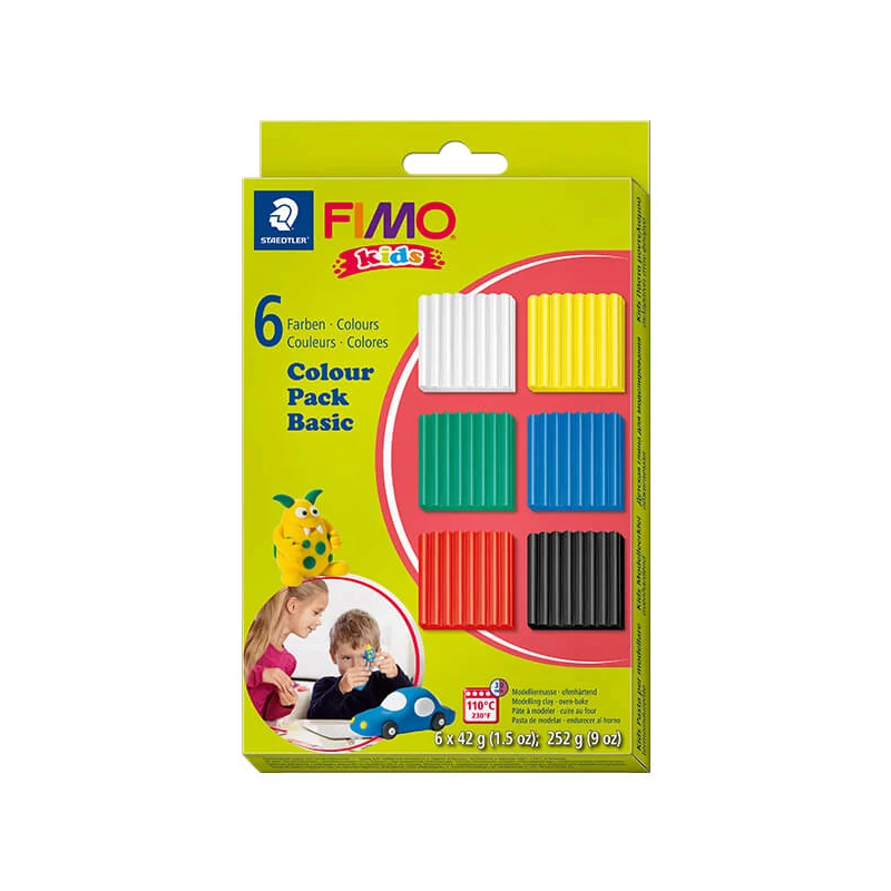 FIMO Kids süthető gyurma készlet, Colour Pack - 6x42 g - alap színek