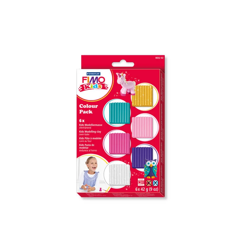 FIMO Kids süthető gyurma készlet, Colour Pack - 6x42 g - lányoknak