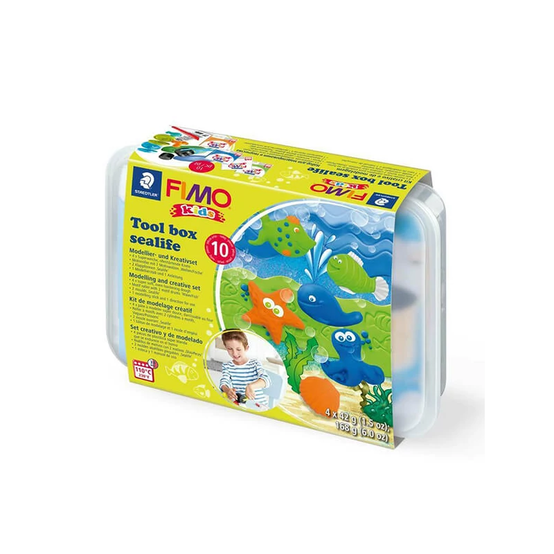 FIMO Kids süthető gyurma készlet, 4x42 g, szerszámok - tengeri állatok