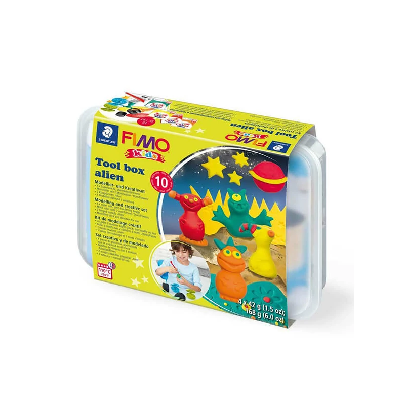 FIMO Kids süthető gyurma készlet, 4x42 g, szerszámok - űrlények