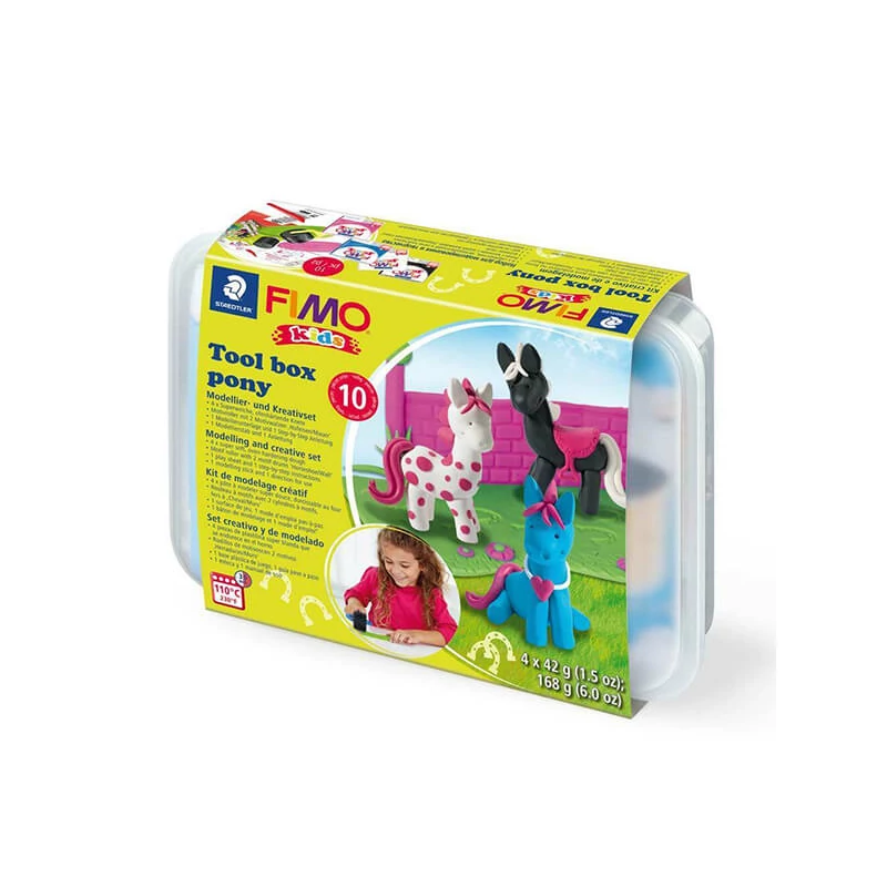 FIMO Kids süthető gyurma készlet, 4x42 g, szerszámok - póni