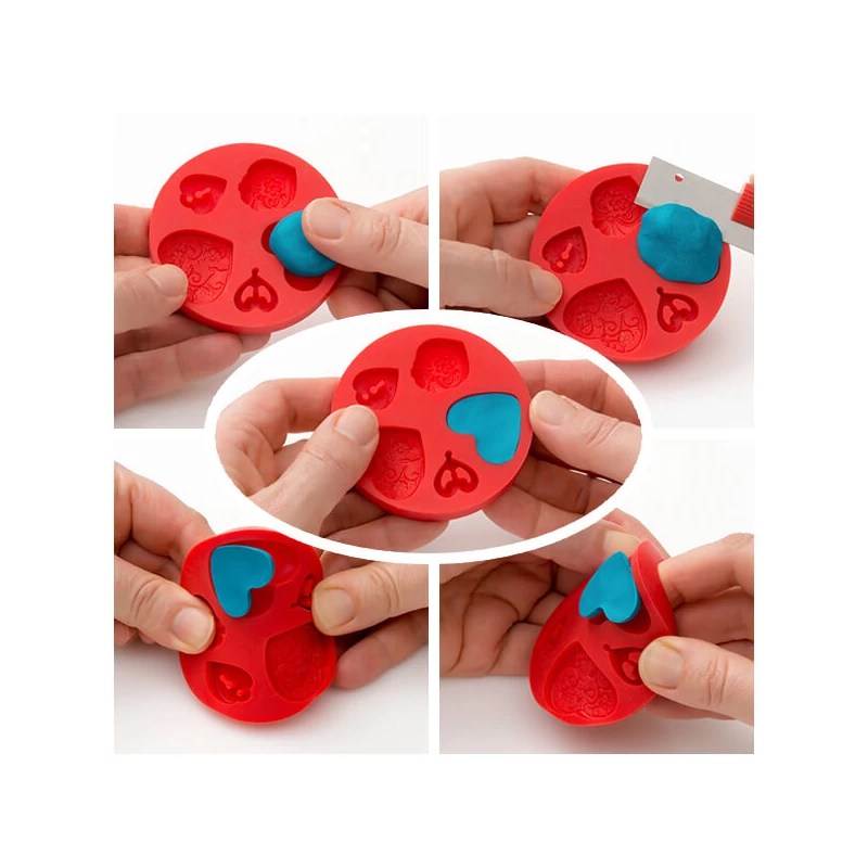 FIMO Nyomóforma szilikon - Virágok
