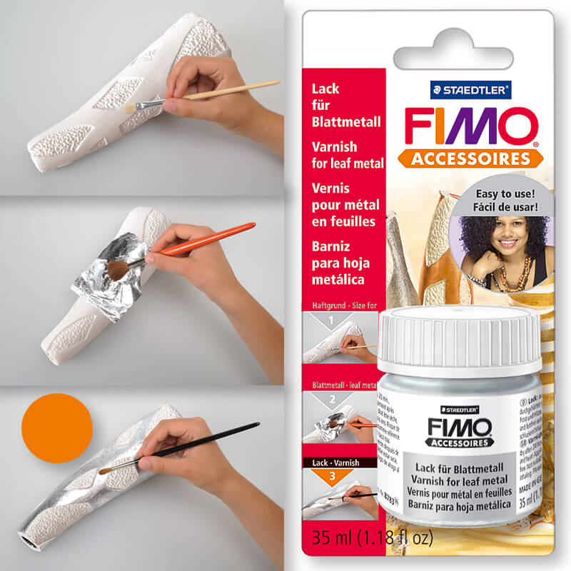 FIMO metálfólia, aranyfüst lakk, schellack aranyozáshoz 35 ml
