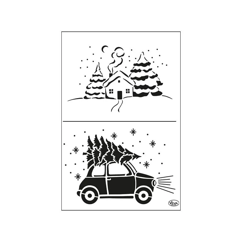 Stencil, 21x29,7 cm - Karácsony otthon
