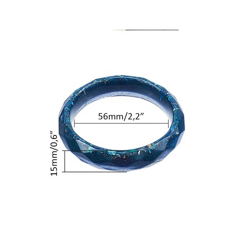 Szilikon öntőforma műgyantához - karkötő, fazettált, 5,6 cm, széles