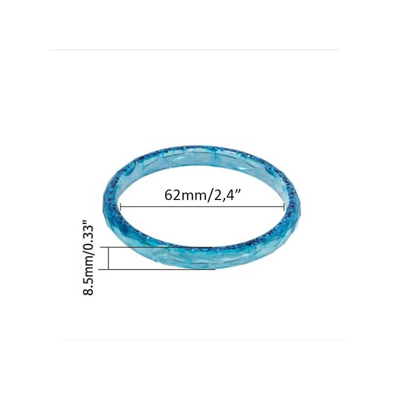 Szilikon öntőforma műgyantához - karkötő, fazettált, 62 mm, keskeny