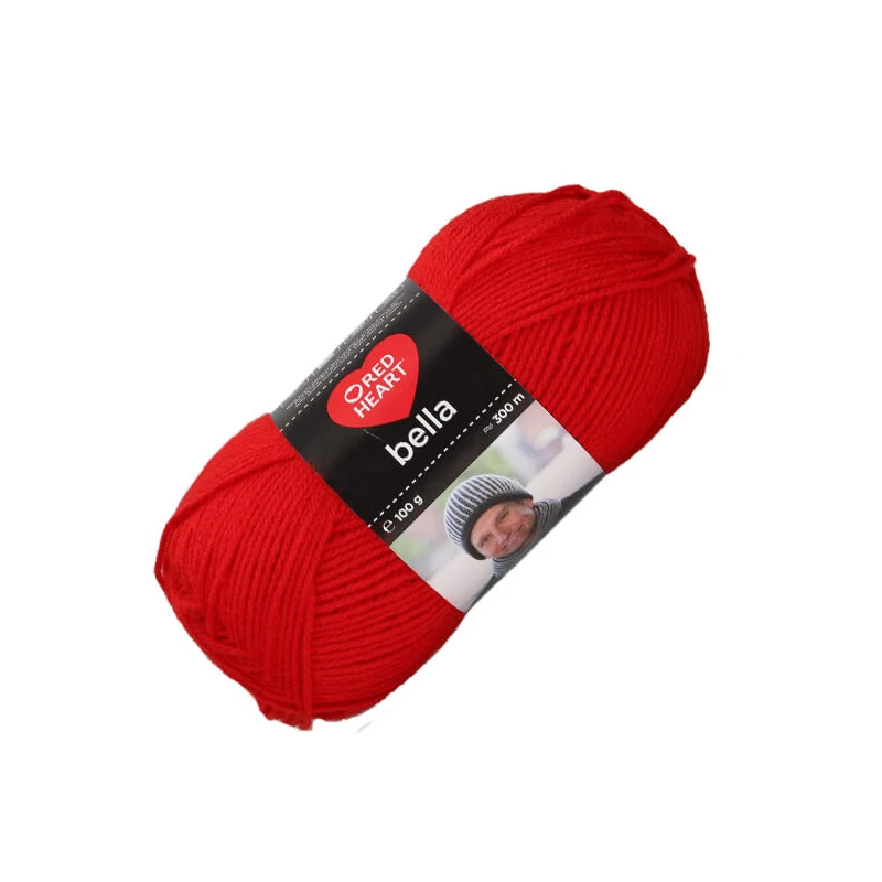 Kötőfonal, Red Heart Bella, 100 g - piros