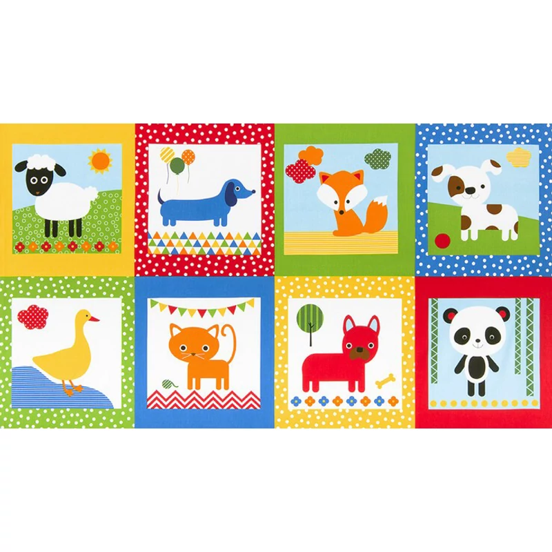 Patchwork anyag - Robert Kaufman - Urban Zoologie AAK-16489-204 Primary Panel, 60cm