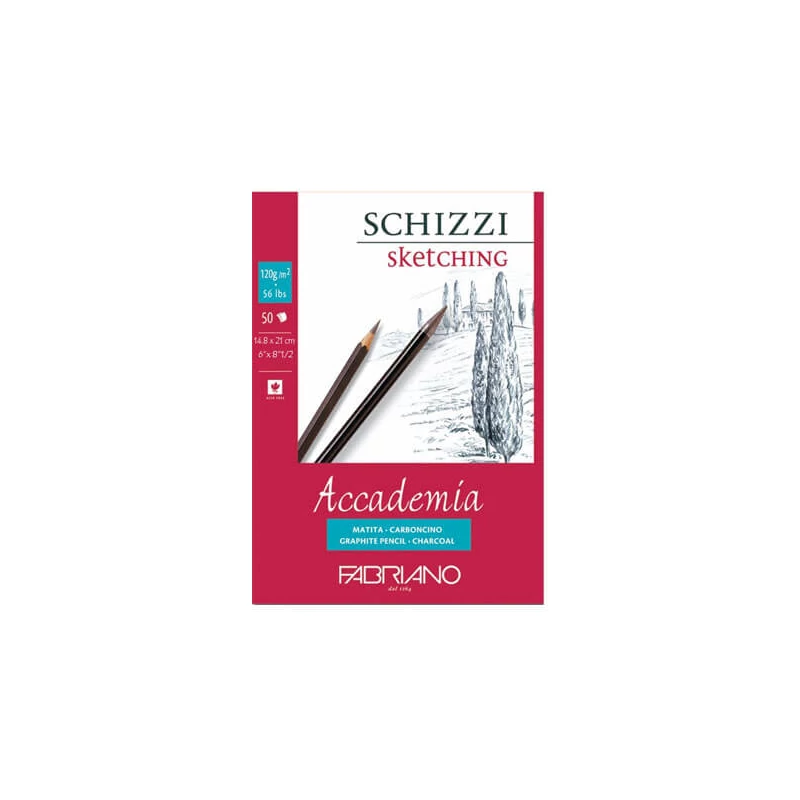 Fabriano Accademia rajz- és vázlattömb, 120 g, 50 lap - A5, ragasztott