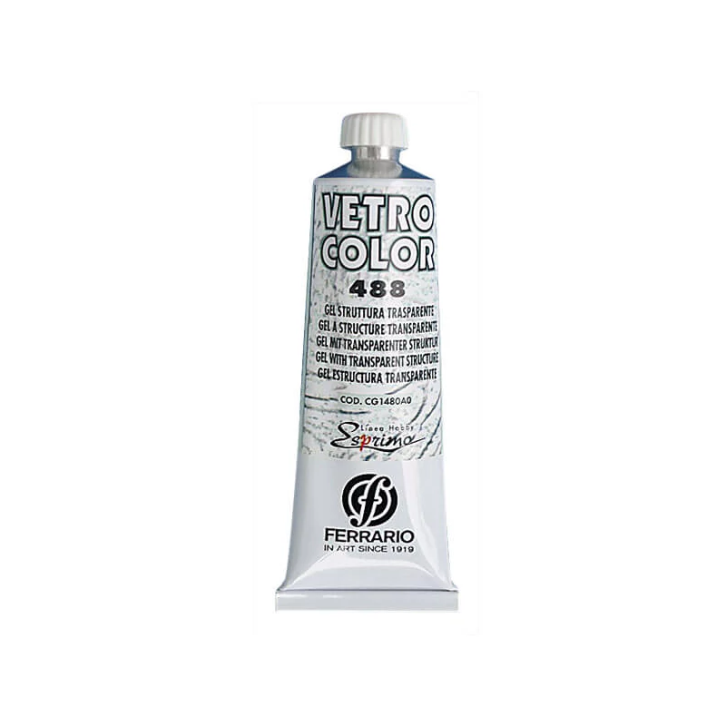 Ferrario Vetro Color struktúrzselé üvegfestéshez, 60 ml - átlátszó