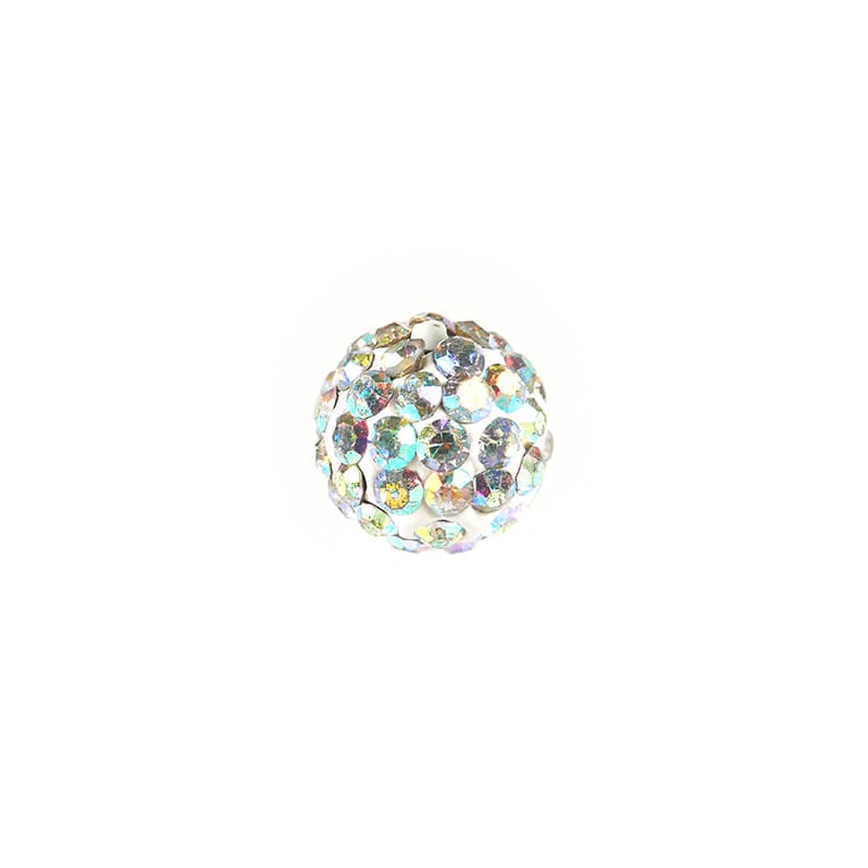 Shamballa üveggyöngy, 1 cm - Crystal AB