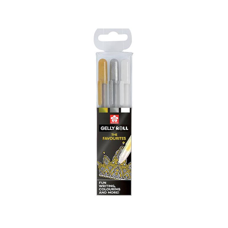 Sakura Gelly Roll zselés toll készlet - 3 db (arany, ezüst, fehér)