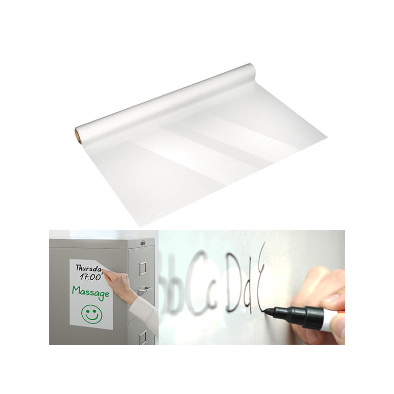 Táblafólia, öntapadós, 45 cm széles, 1,5 m - white board, fehér, filccel írható