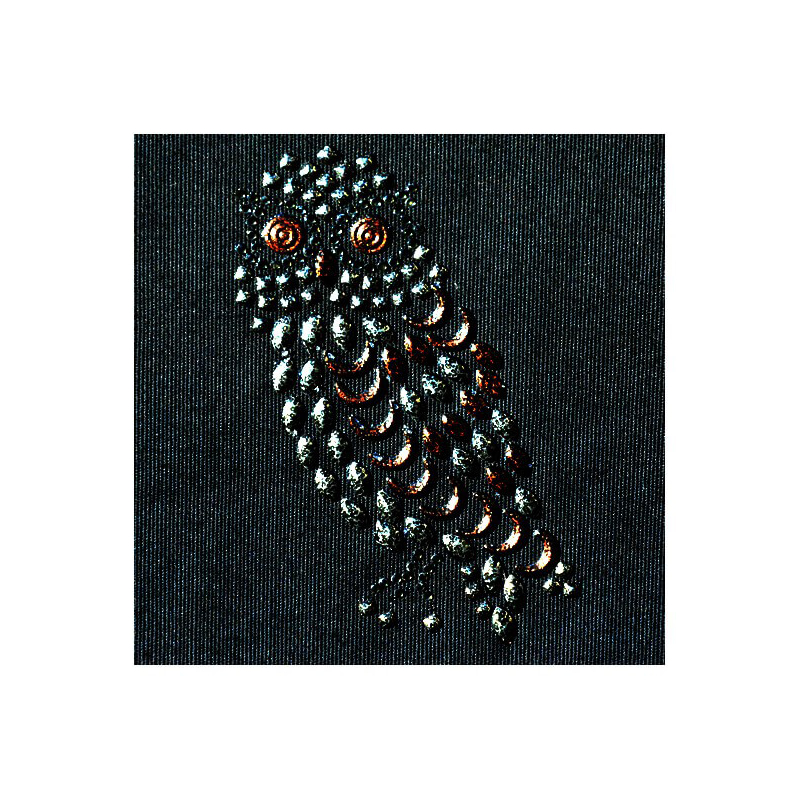 HotFix felvasalható minta, strassz - Bagoly, 10,5x7,5 cm