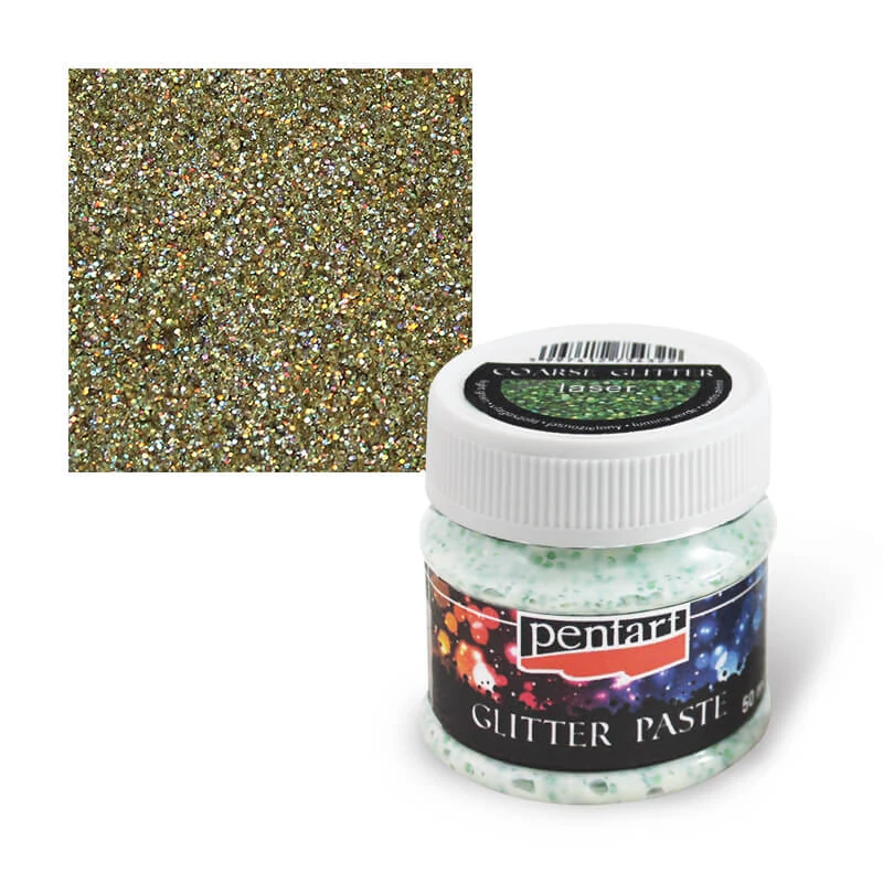 Glitterpaszta finom, 50 ml - lézerarany