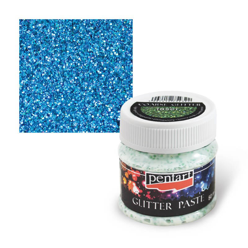 Glitterpaszta finom, 50 ml - lézer világoskék