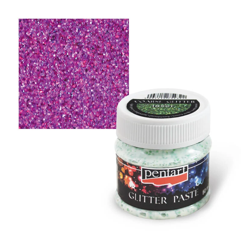 Glitterpaszta finom, 50 ml - lézerpink