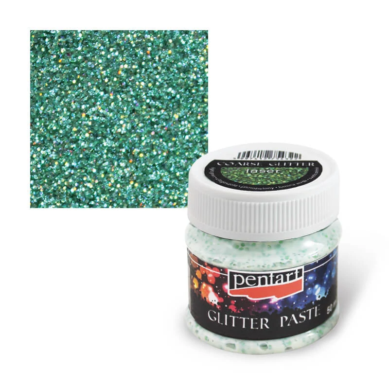 Glitterpaszta finom, 50 ml - lézer világoszöld