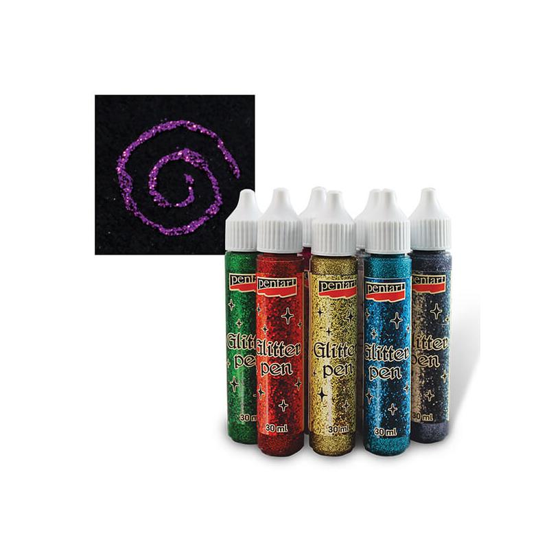 Pentart csillámtoll, 30 ml - lila