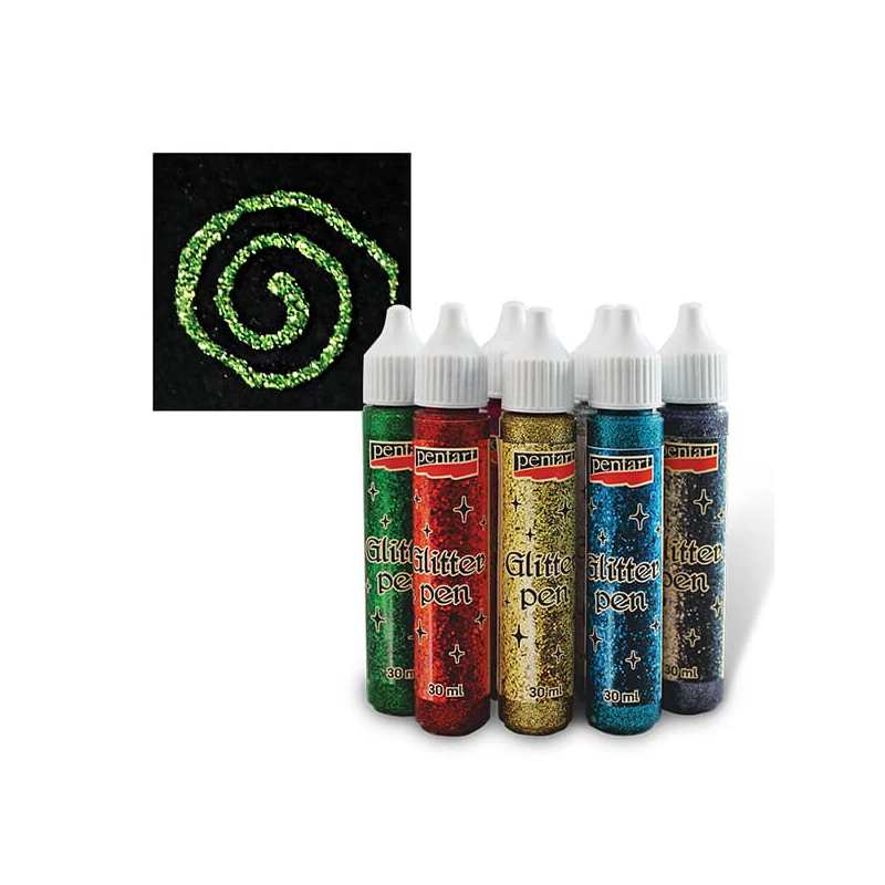 Pentart csillámtoll, 30 ml - világoszöld