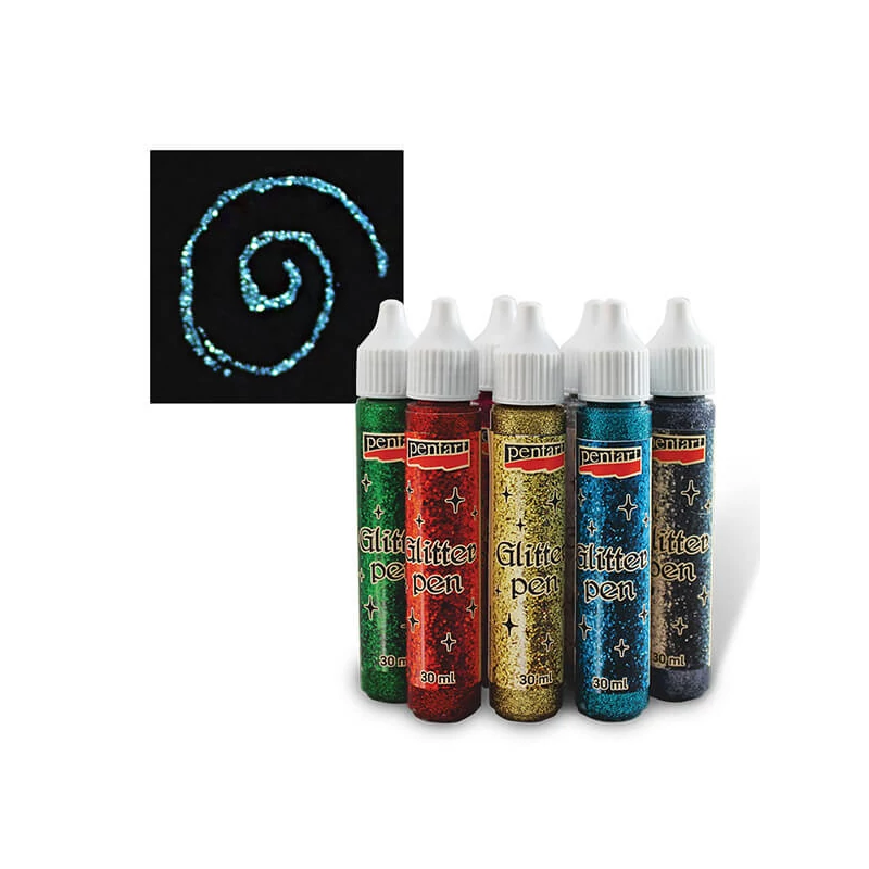 Pentart csillámtoll, 30 ml - világoskék