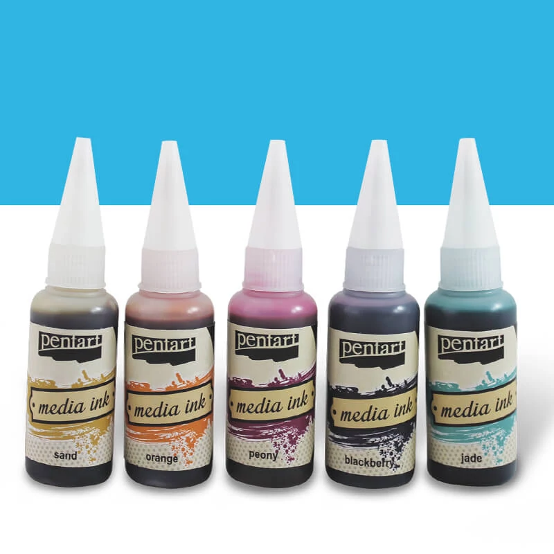 Pentart Media ink, tintafesték, 20 ml - korallkék