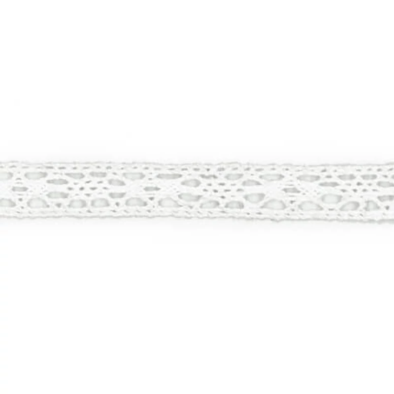 Csipkeszalag - 11 mm széles, fehér, méterben