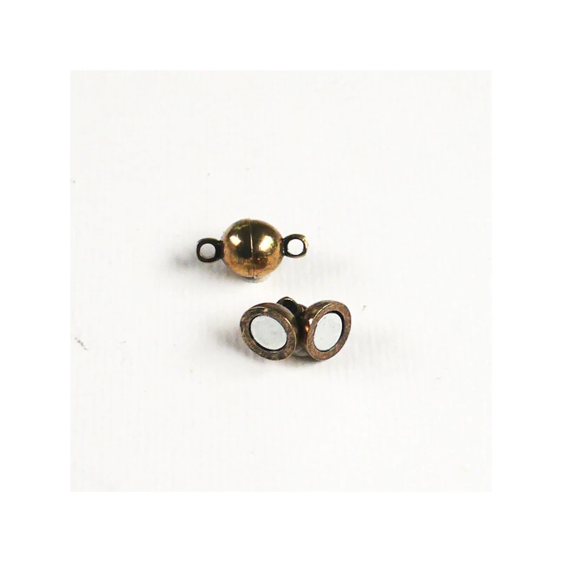 Mágneskapocs, gömb, 6 mm - antik, 2 db