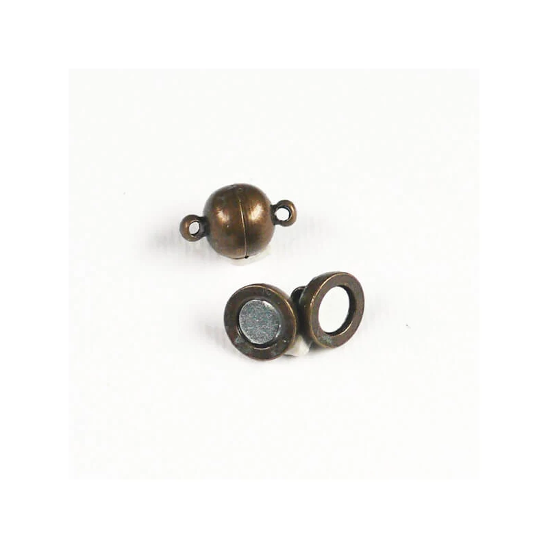 Mágneskapocs, gömb, 8 mm - antik, 2 db