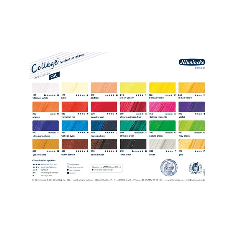 Schmincke College olajfesték, 35 ml - 330, carmine red