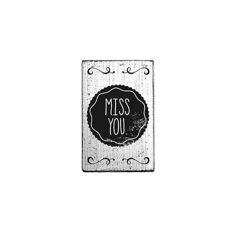 Pecsételő, Woodies, Vintage, 4x6 cm - Miss you