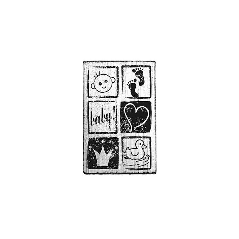 Pecsételő, Woodies, Vintage, 4x6 cm - Baby!