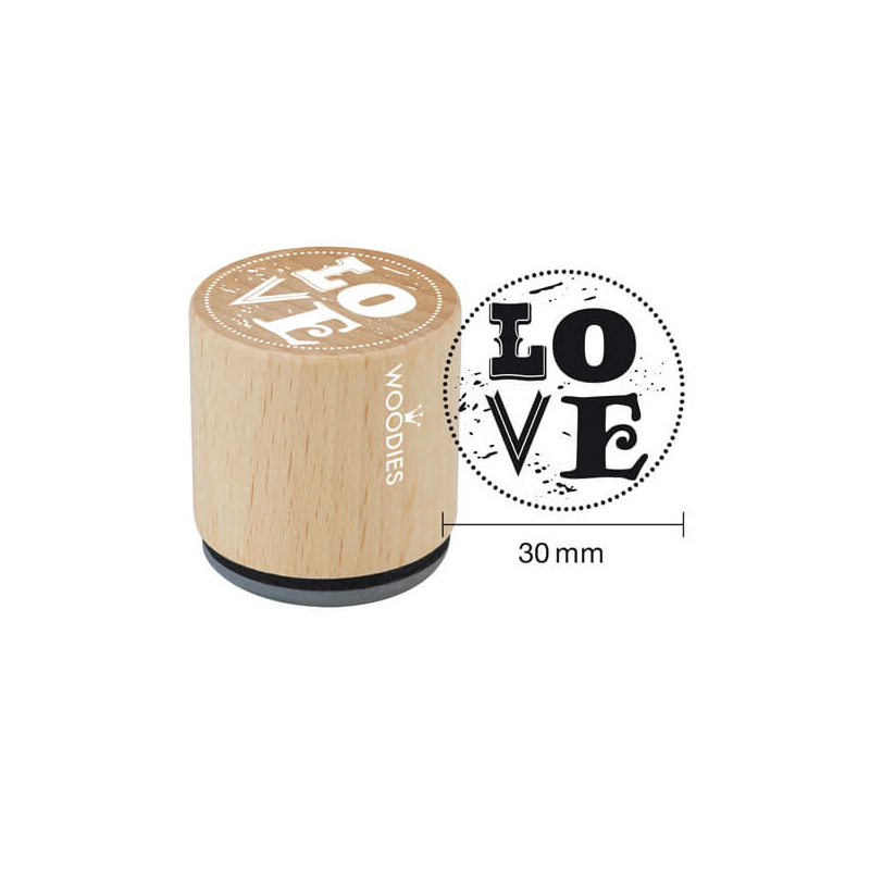 Pecsételő, Woodies, 3 cm - Love