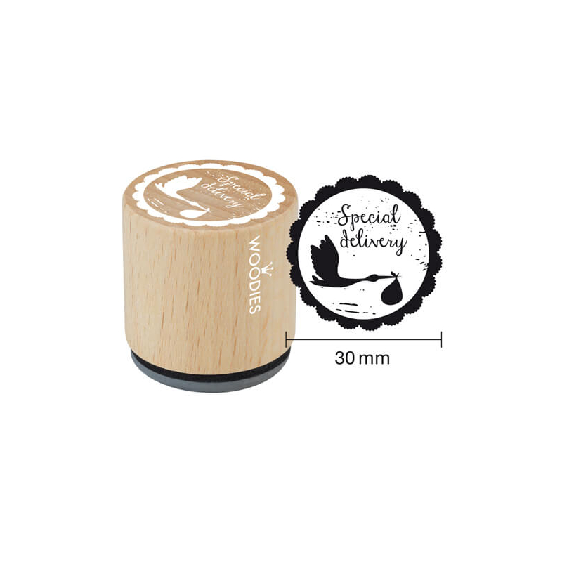 Pecsételő, Woodies, 3 cm - Special delivery
