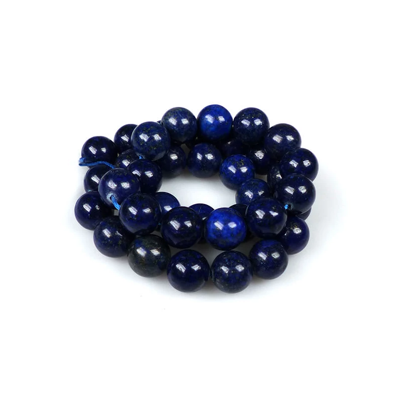Ásványgyöngy - Lápisz lazuli, 10 mm, 37 cm