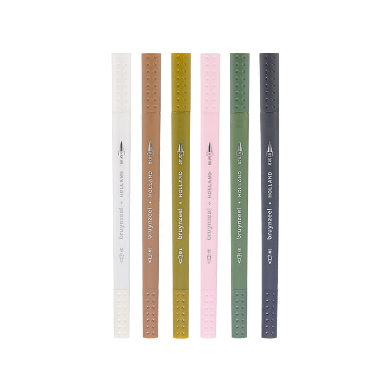 Bruynzeel Fineliner Brush pen kétvégű filctoll készlet - 6 db, Tokyo edition