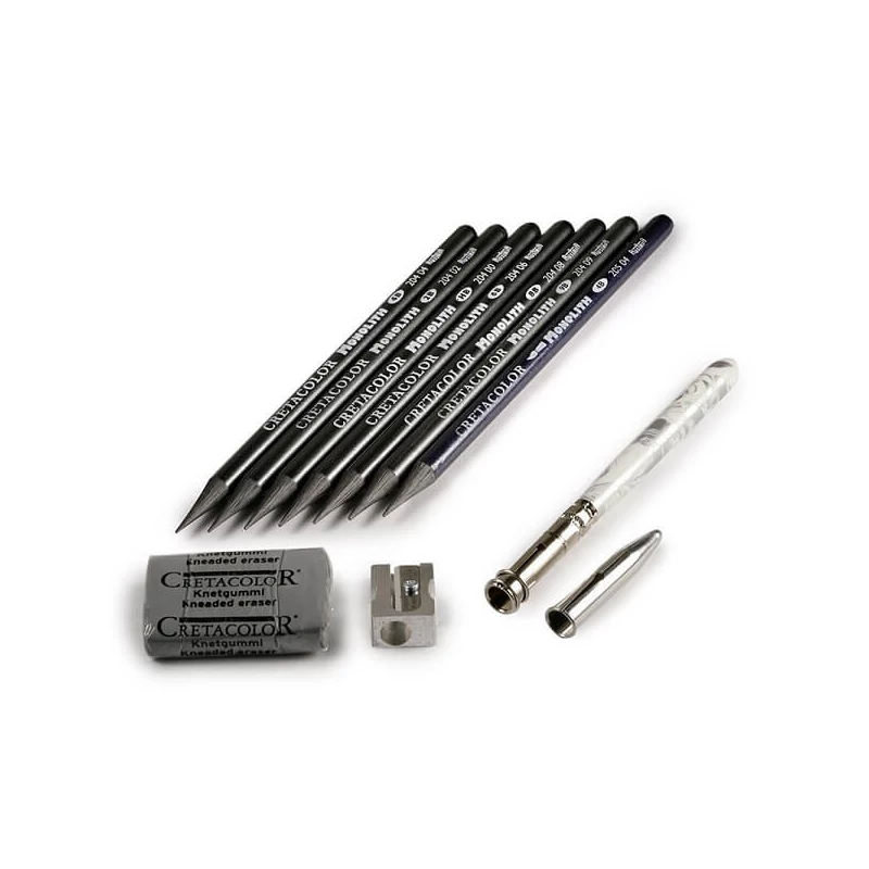Cretacolor Monolith Graphite Set grafit rajzkészlet, 11 db-os, fémdobozos