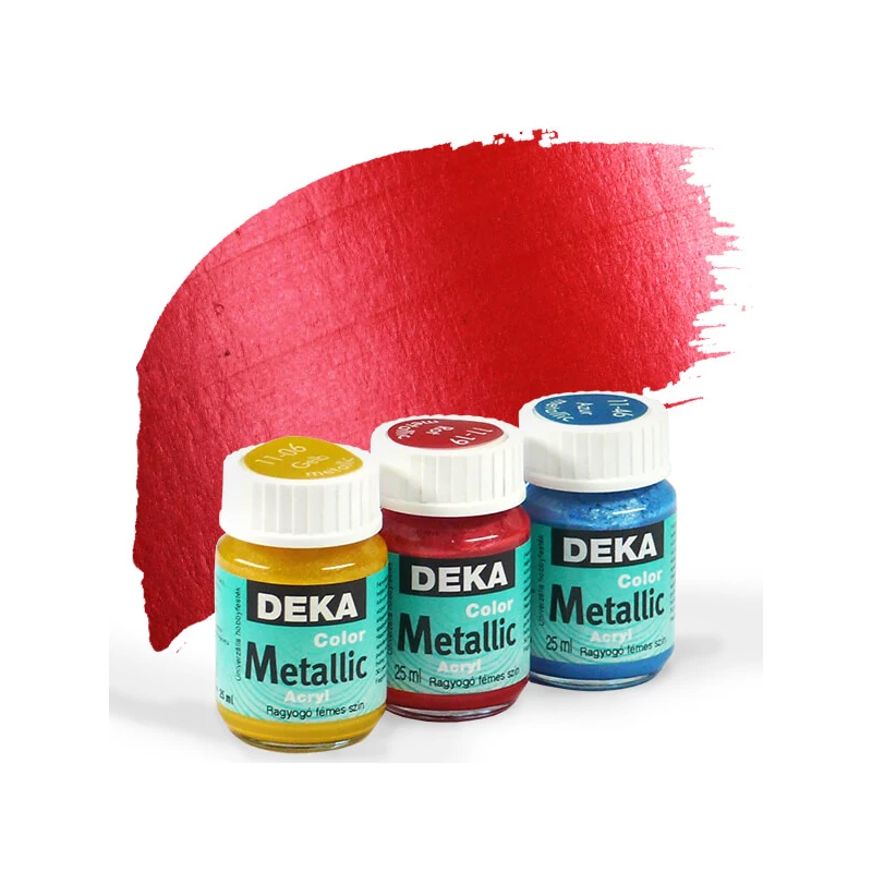 Deka Color Metallic metál akrilfesték 25 ml - 19 piros