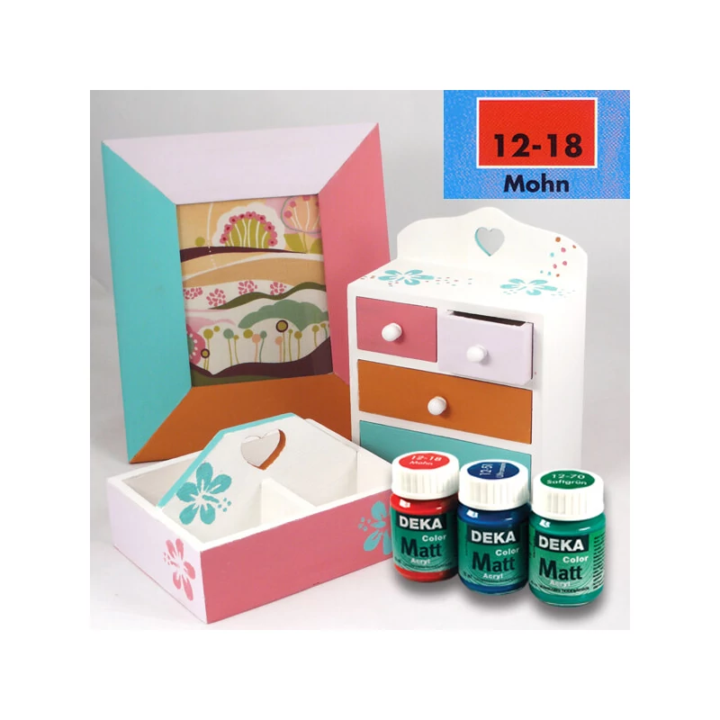 Deka Color Matt akrilfesték 25 ml - 18 pipacspiros