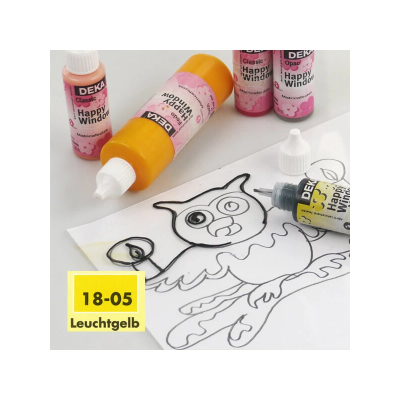 Deka Happy Window matricafesték kontúr 30 ml - 05 sárga