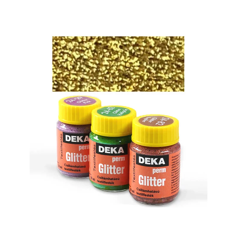 Deka Perm Glitter csillámos textilfesték 25 ml - 07 aranysárga