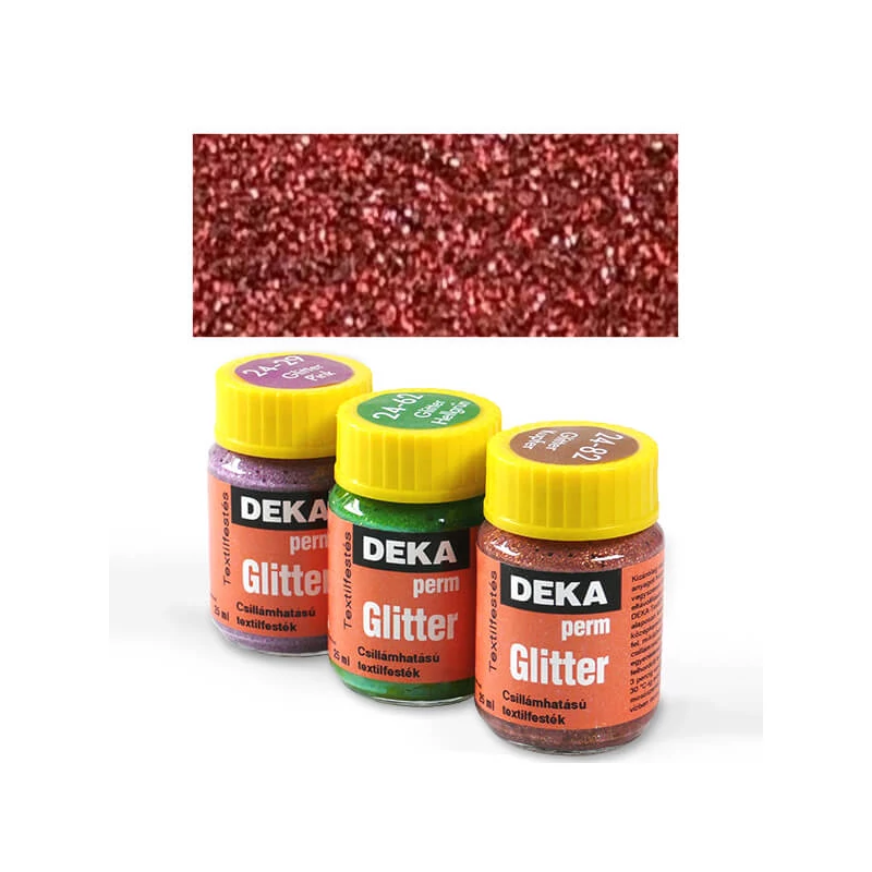 Deka Perm Glitter csillámos textilfesték 25 ml - 15 piros