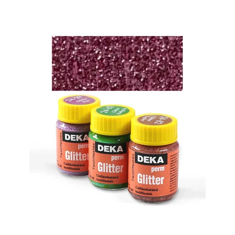 Deka Perm Glitter csillámos textilfesték 25 ml - 29 pink