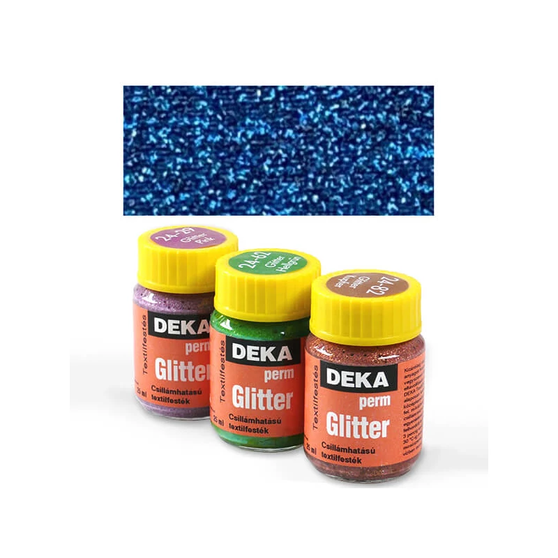 Deka Perm Glitter csillámos textilfesték 25 ml - 49 kék