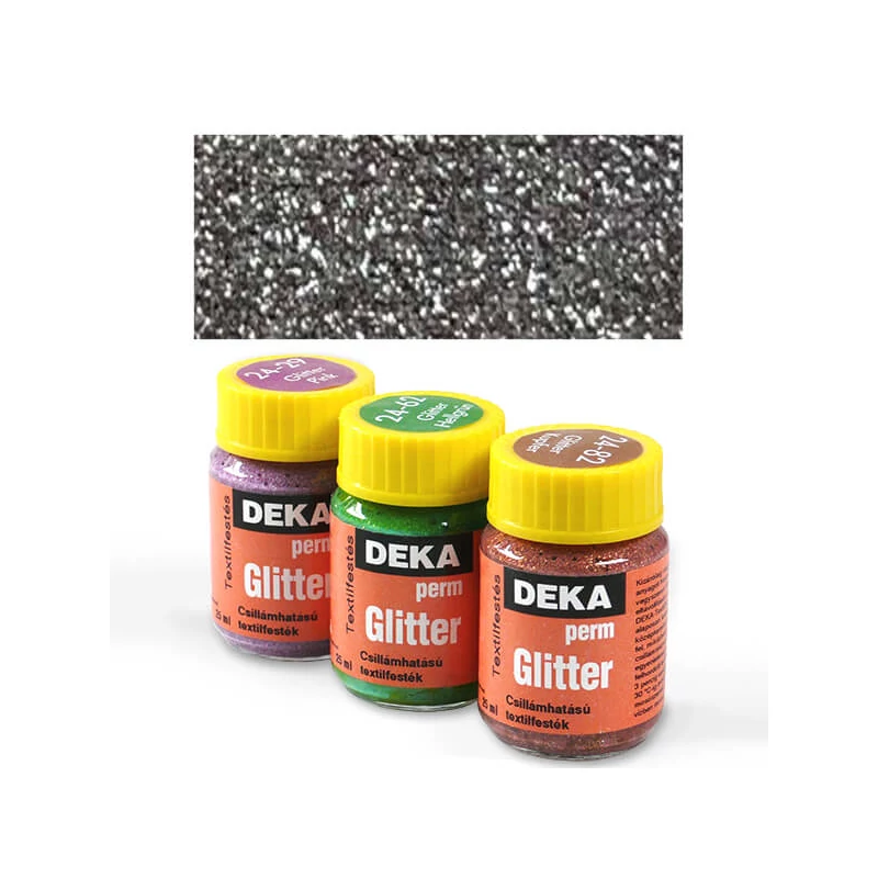 Deka Perm Glitter csillámos textilfesték 25 ml - 96 ezüst