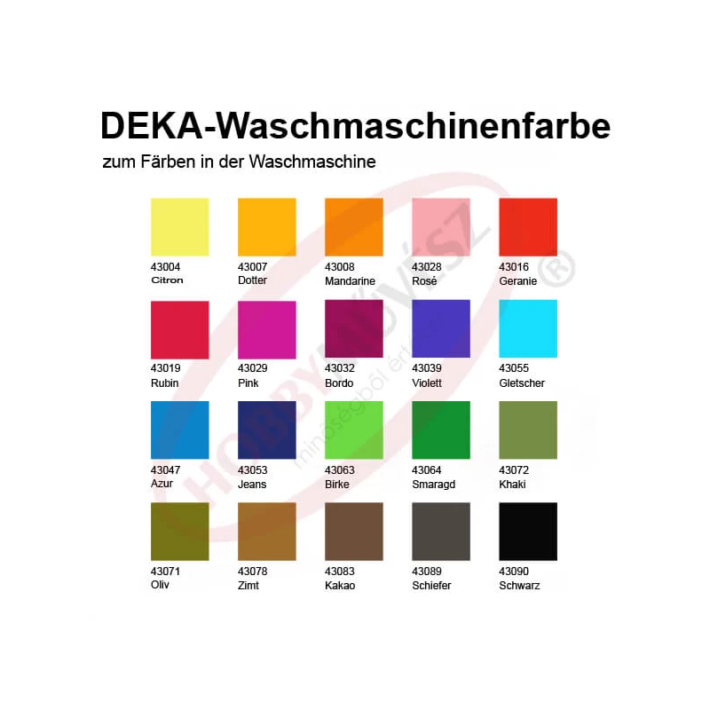 Deka textilfesték mosógéphez - különféle színekben