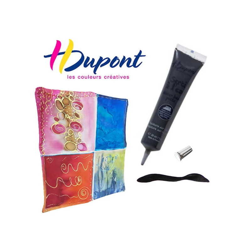 H Dupont Serti gőzfixálós selyemkontúr, gutta, 30 ml - 100 fekete, noir